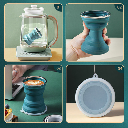 Silicone Cup Folding Cup Business Travel Portable Creative Mini Telescopic Cup with Cover Outdoor Travel Mouthwash Cup