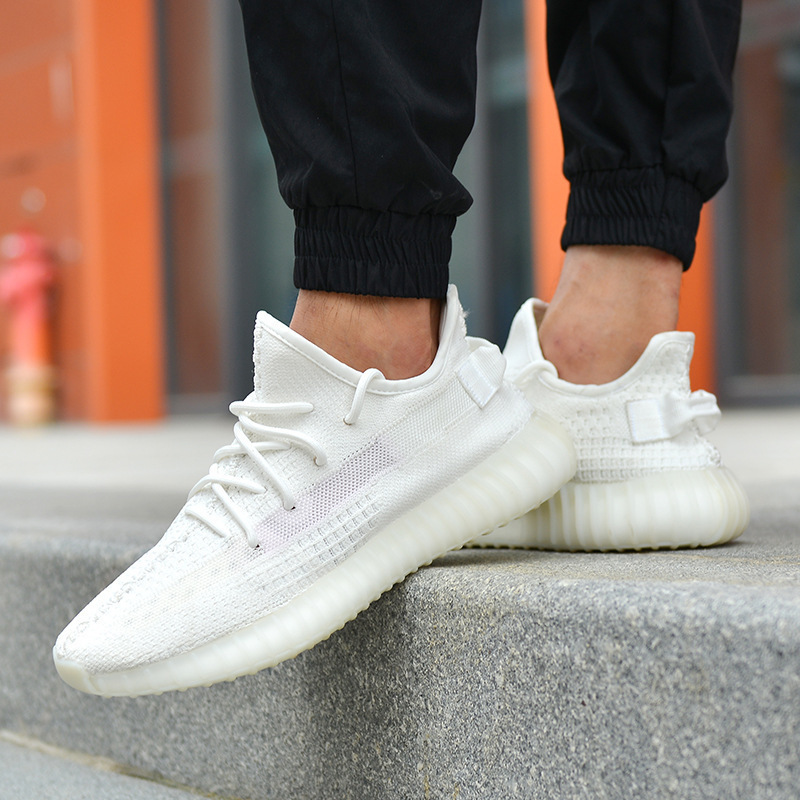 Putian Shoes High Quality Real Explosive Coconut Men's Shoes 350V2 Angel Baby's Breath Sports Shoes Trendyy Casual Couple Shoes