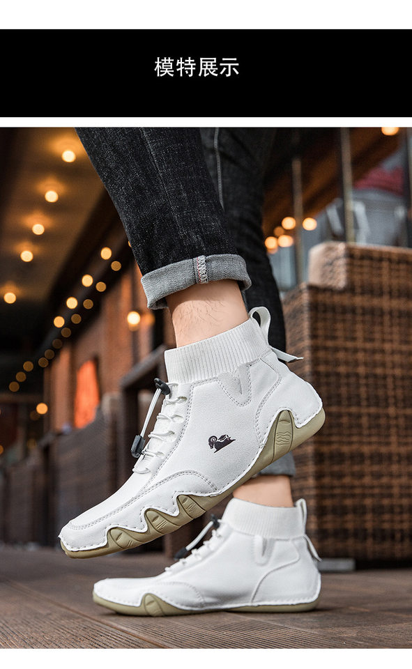 Bốt Martin cổ cao unisex dáng thể thao, đế bằng, mũi tròn — C8005 kaki, C8005 màu xám, C8005 màu đen, C8005M kaki lót nhung chi tiết 9