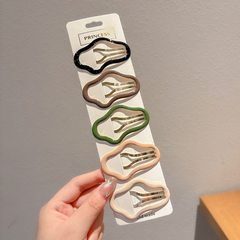 Pinza de pelo con flequillo de color dopamina, clip lateral, clip de pelo roto lateral, tocado de bebé para niños, clip de pico de pato, horquilla femenina