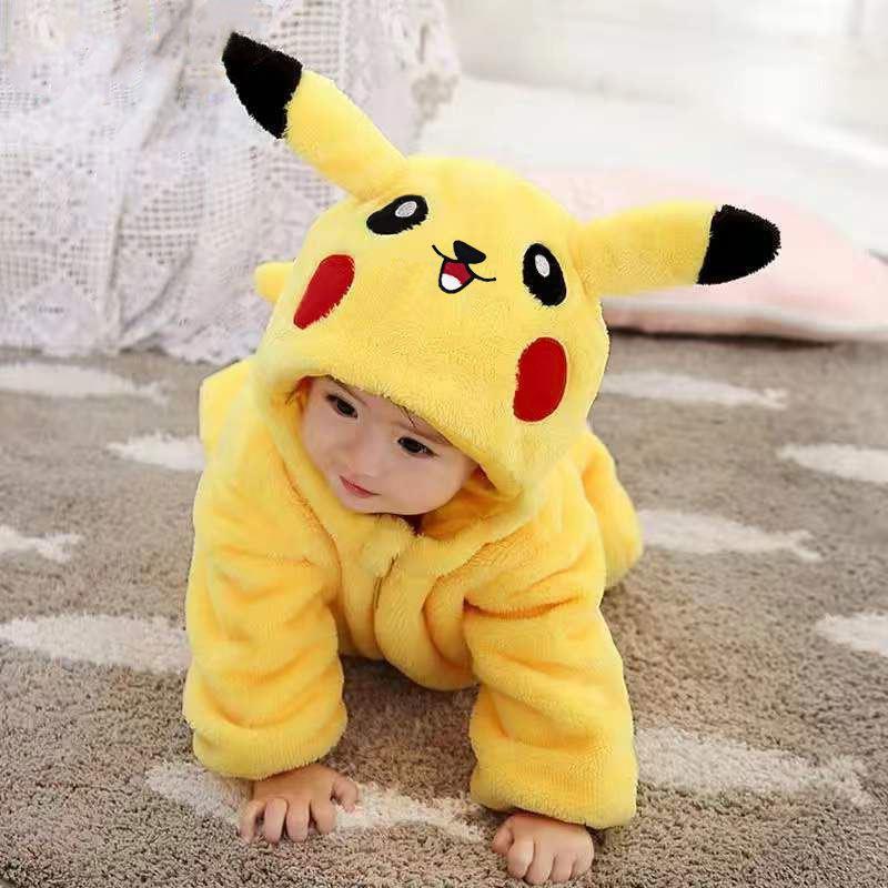 Baby and Toddler Climbing Clothes Home Clothes Children's Cartoon Cross-border Cute Jumpsuit Autumn and Winter Flannel Harper Jumpsuit One-piece Pajamas