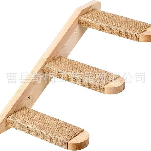 Лестница для кошек из цельного дерева с сизалевой настенной рамкой для кошек, настенная рамка для лазания для кошек