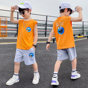 The New Model Can Be Shipped on Behalf of 1020 # Boys Short-Sleeved Suit Summer Wear 2022 New Style Boys Sportswear Kidsren Two