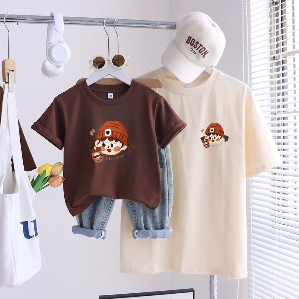 2025 семейная одежда, высококачественная футболка с короткими рукавами, семейная одежда для трех или четырех человек, одежда для фото в стиле k, для матери и ребенка, для мамы и дочки, для ребенка