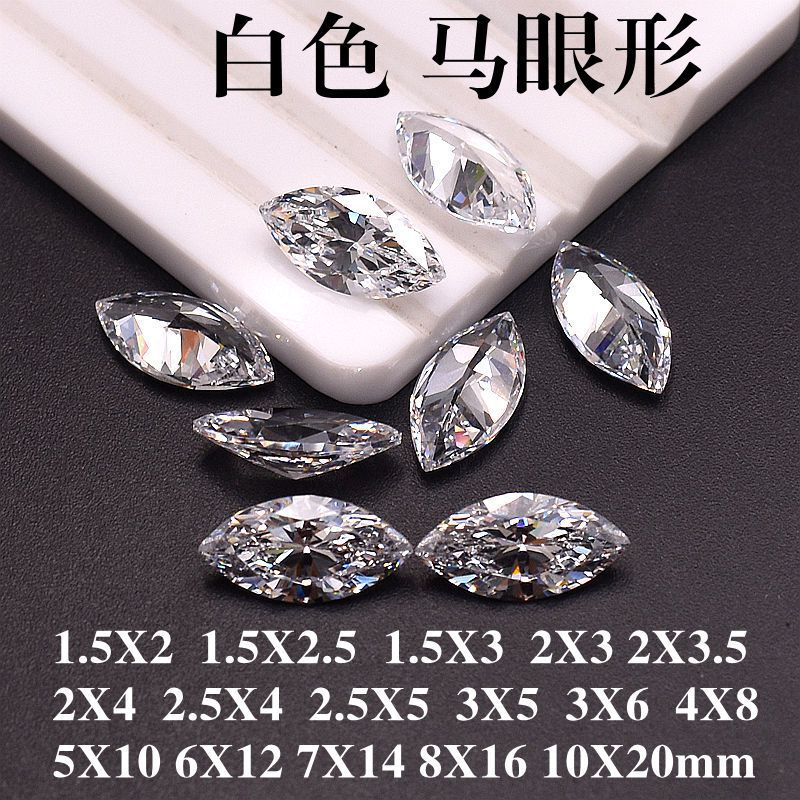 White Transparent Horse Eye-Shaped Gemstone Loose Stone, Small Horse Eye-Shaped Zircon Loose Stone Wholesale Cz Diamond, Zirconia White Transparent Horse Eye-Shaped Gemstone Loose Stone, Small Horse Eye-Shaped Zircon Loose Stone Wholesale Cz Diamond, Zirconia