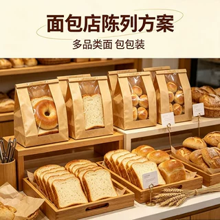自封袋一次性面包包装袋贝果吐司甜甜圈半透明自粘袋