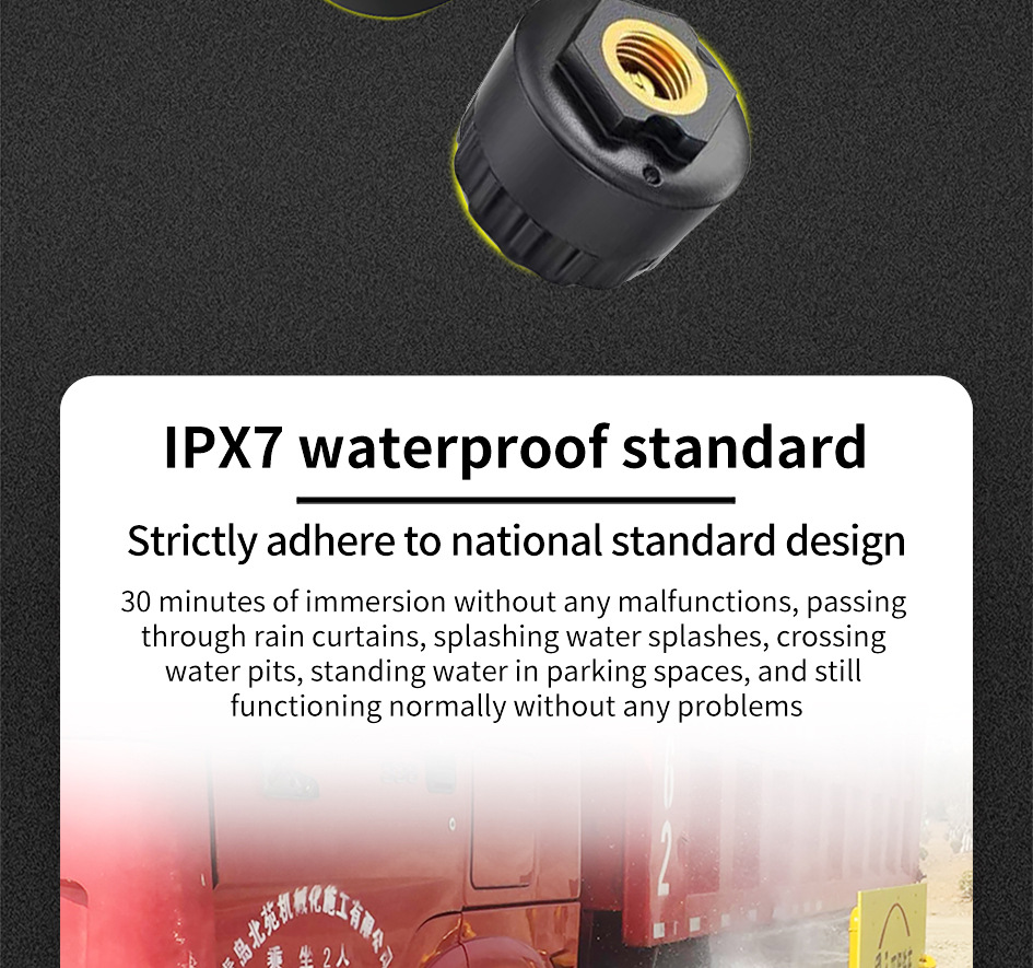 T18 Car Tire Pressure Monitor Solar Wireless Charging High Precision 4inch with In-Car Ambient Temperature Function
