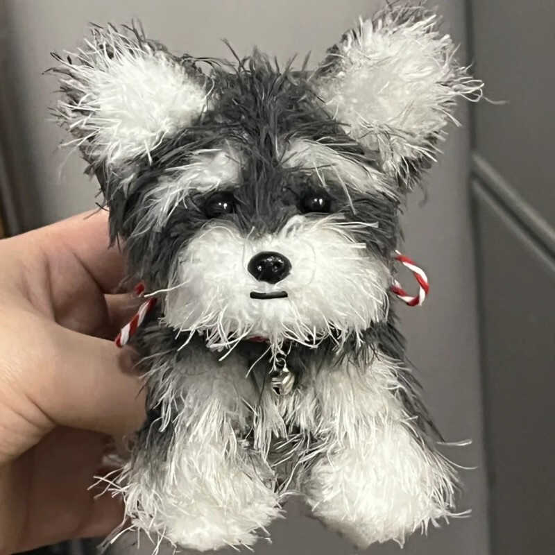 ウサギの毛ねじりスティック子犬手作り DIY 完全な材料パッケージ暗号化された太い毛根人形完成したおもちゃ子供のため|undefined