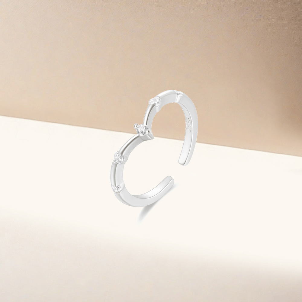 2g Weight Zircon Inlay Material Open Rings Classification Adjustable Ring Size 1 Piece Quantity Daily Occasion 925 Sterling Silver Material Cross, Heart Shape, Butterfly Pattern All Seasons Season Women's Gender Plating, Inlay Design Simple Style, IG Style Style 925 Sterling Silver Zircon Cross Heart Shape Butterfly Open Rings 925 Sterling Silver Rings 22