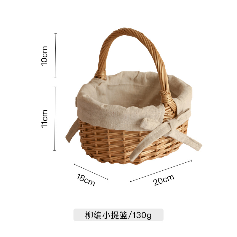 Cesta de bambú pequeña de mimbre personalizada Mini canasta de almacenamiento pequeña Cesta tejida para fotos Cesta de picnic para recolección de niños Tejido de ratán de alta calidad