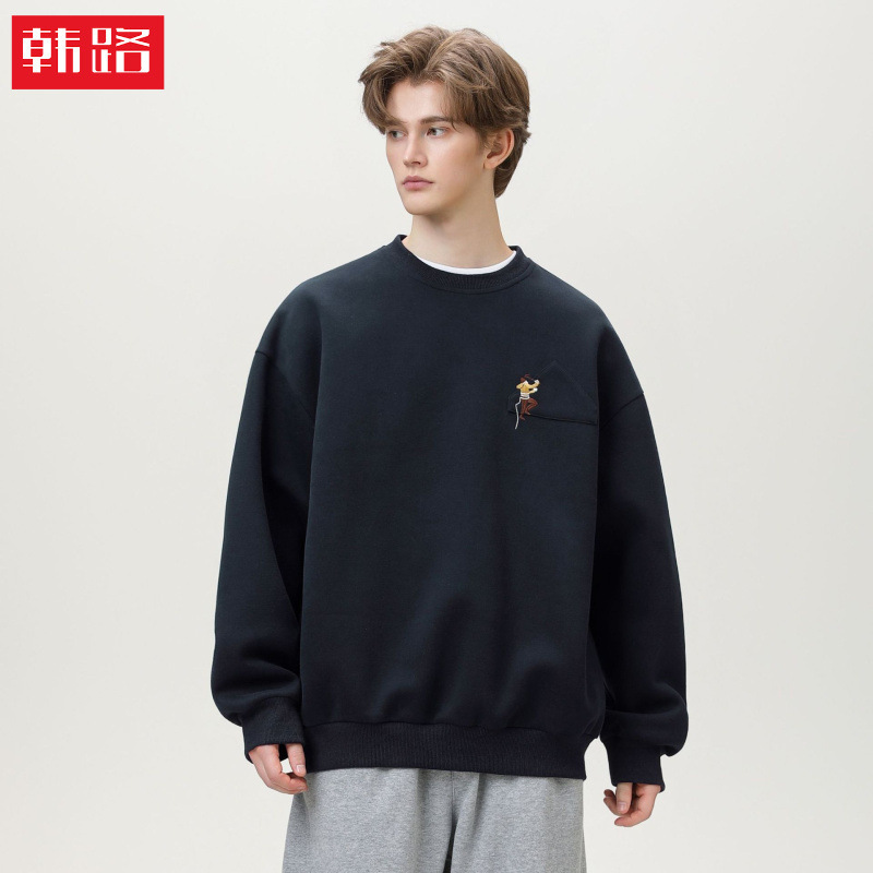 380g Heavyweight Oversized Crewneck Sweatshirt Autumn Style Fun Textured Embroidered Sports Top Trendy Pullover Jacket Q 380g Heavyweight Oversized Crewneck Sweatshirt Autumn Style Fun Textured Embroidered Sports Top Trendy Pullover Jacket Q