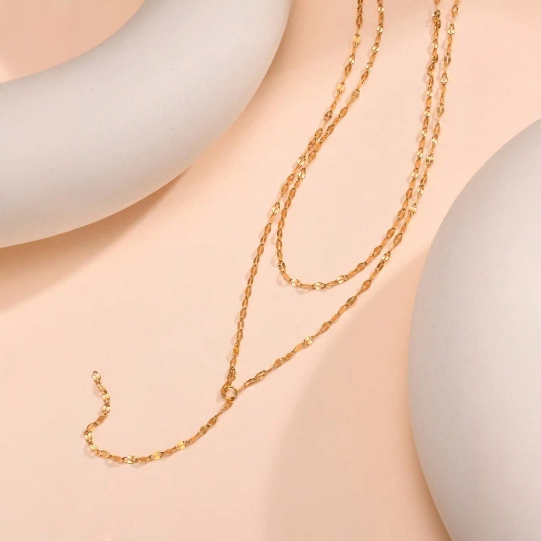 Minimalist Y-shaped Pendant Necklace Gold Long Chain For Women_voghion.com