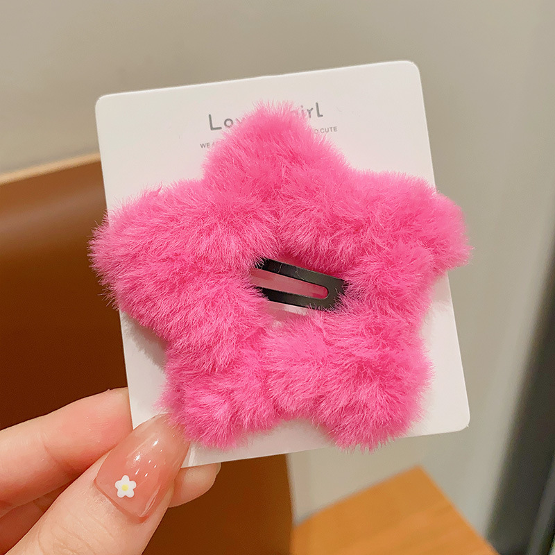 Thick-haired five-pointed star [peach color]