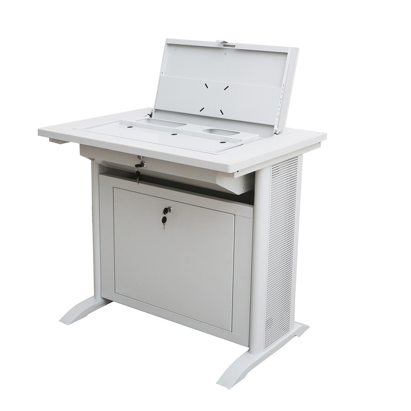 Flip-Up Computer Desk School Multimedia Classroom Training Table Computer Room Monitoring Room Computer Desk Hidden Flip-Up Table