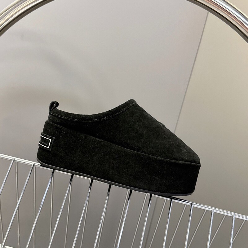 Thousand-Yuan Level ~ Thick-Soled Toe-Cap Half-Slip Snow Boots for Women 2025 Autumn and Winter New Platform Slip-On Lazy Slippers