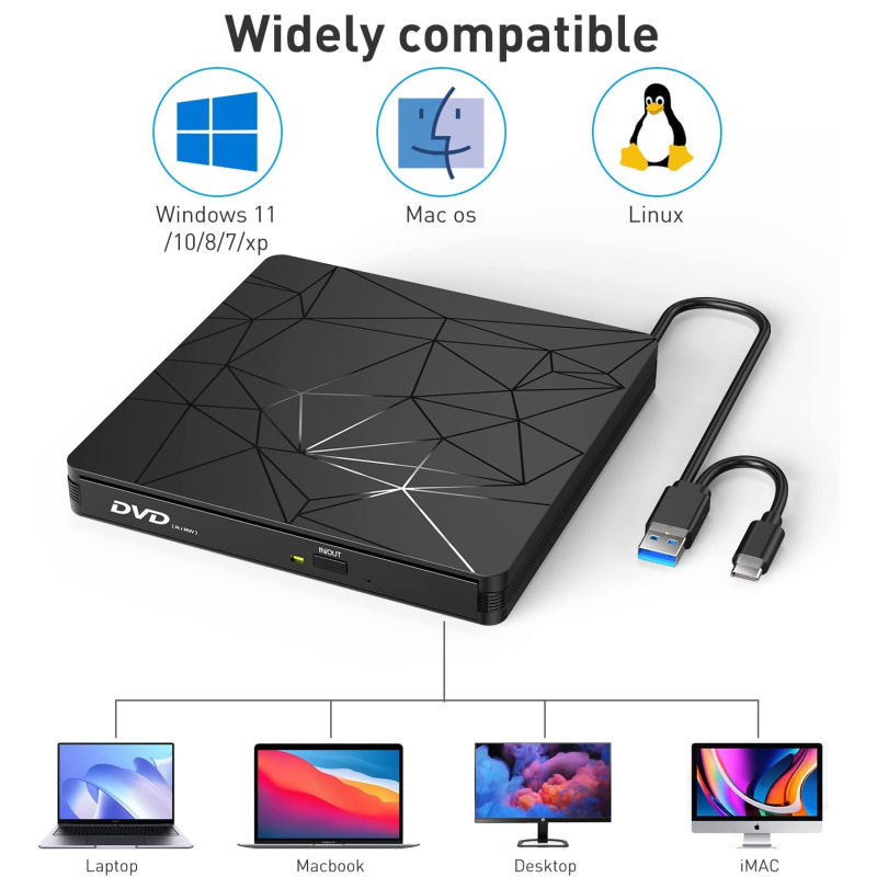 OEM カスタマイズされた DVD 光学ドライブ ラップトップ外部バーナー デスクトップ コンピューター外部モバイル ディスク プレーヤー|undefined