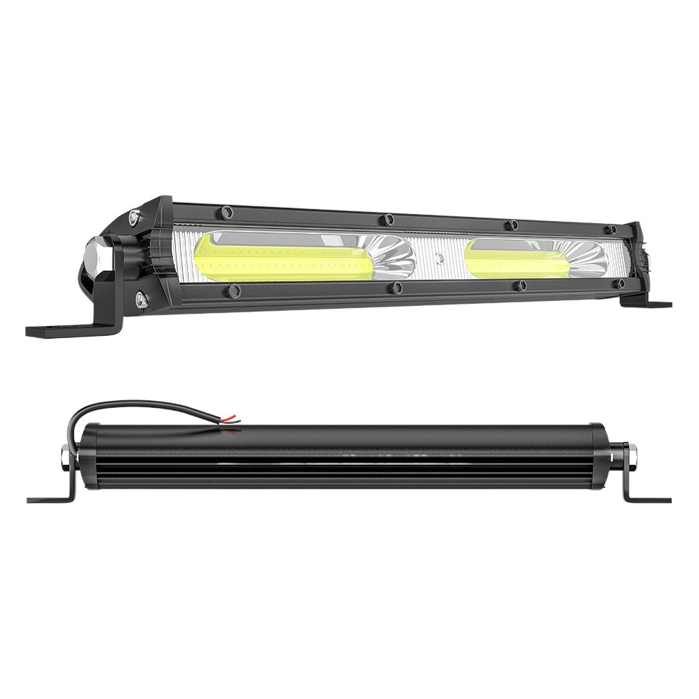 DXZ ultrafino pequeño solo fila LED tira de luz de 7 pulgadas COB 18W coche luz de trabajo adecuado para SUV camión