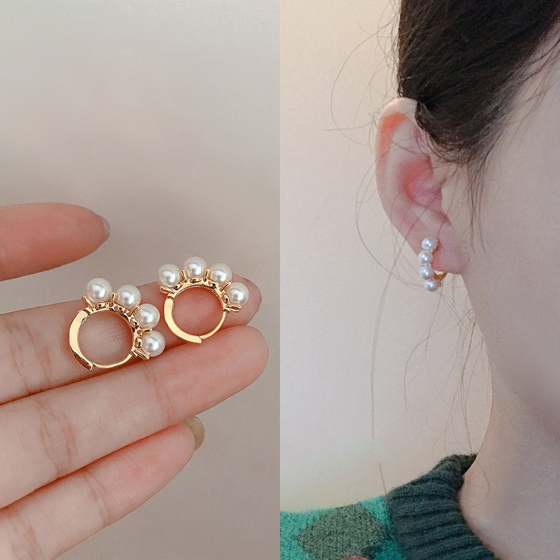 D0147珍珠耳扣-金色