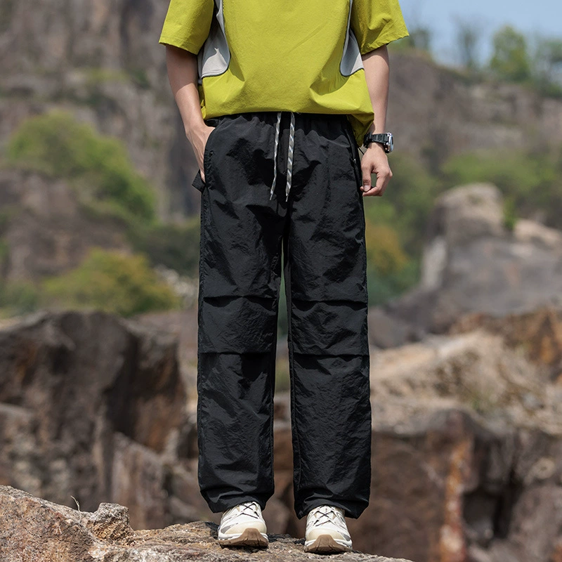 Модные прямые уличные повседневные брюки-карго с множеством карманов в американском стиле для мужчин, тонкие длинные брюки-трансформеры.