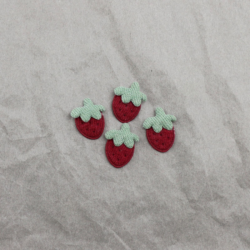 2.1cmかわいい布芸小いちごアクセサリーdiy髪飾りヘアピンアクセサリー服装玩具装飾