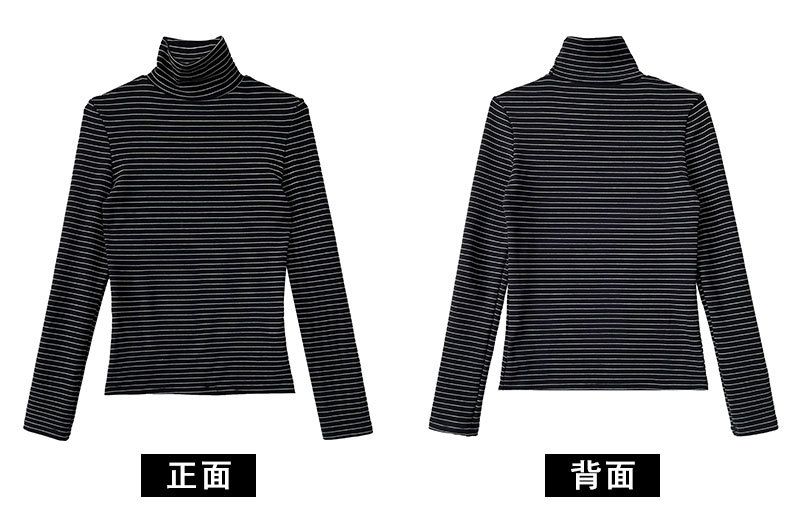 条纹加绒打底4色正反面黑