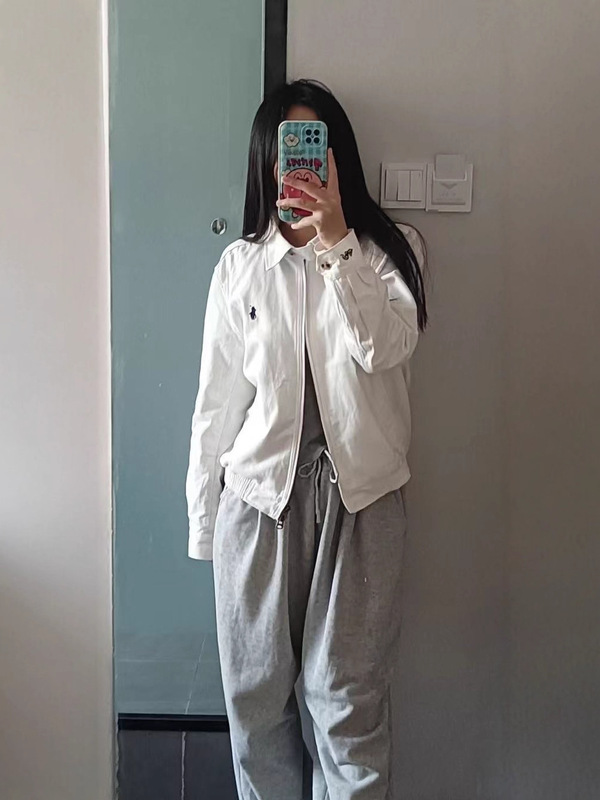 现货RL拉夫劳伦经典小马刺绣翻领斜纹布水洗男女短款休闲夹克外套|undefined