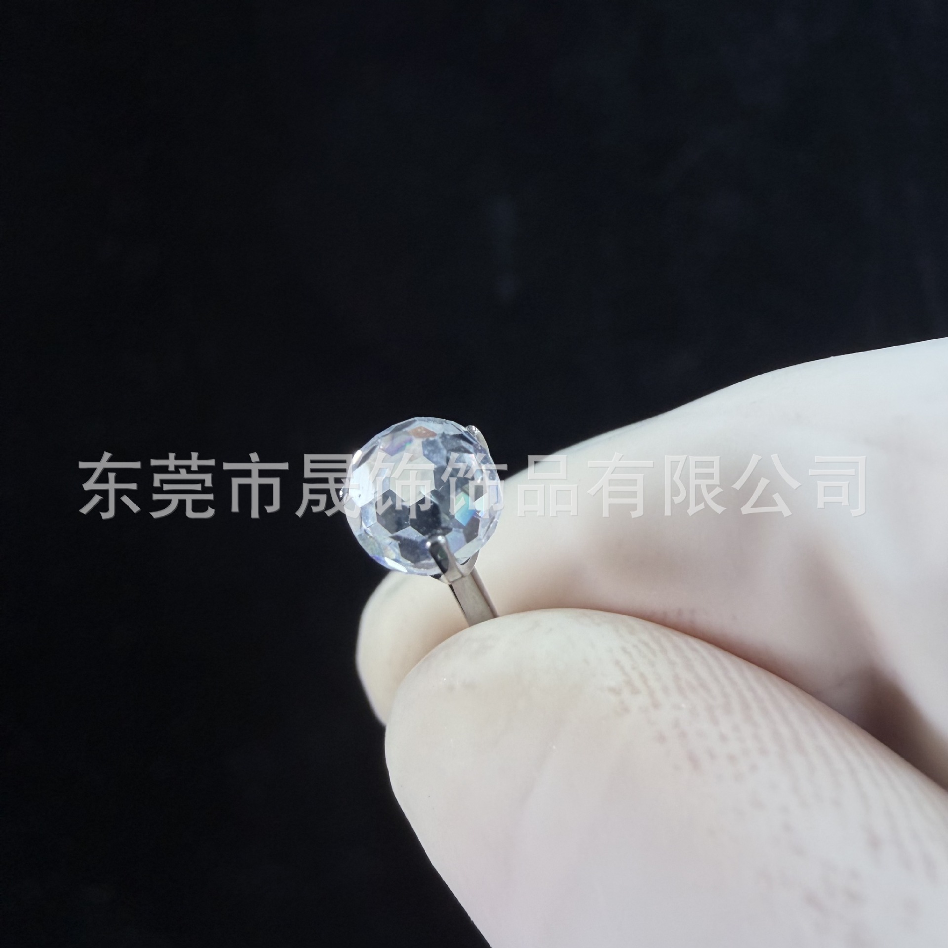 F136 Titanium Cubic Zirconia Ball 小灯泡 Ear Stud Tongue Barbell 超闪蹦迪 Ball Helix Cartilage Stud G23 Implant Grade Titanium Piercing Jewelry