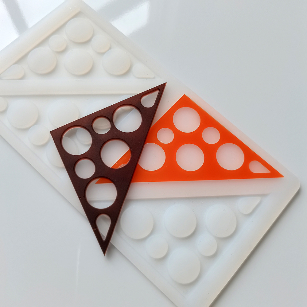厂家直销 新款硅胶巧克力插件模具 4三角形自制蛋糕配件 烘焙工具