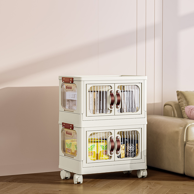 Gabinete de almacenamiento plegable sin instalación Armario de almacenamiento de ropa y refrigerios sin instalación Gabinete de almacenamiento de múltiples capas de plástico Dormitorio Sala de estar