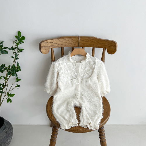 Baby onesie spring and autumn set newborn full moon 100th day top dress 100th day party dress princess girl baby crawling outfit