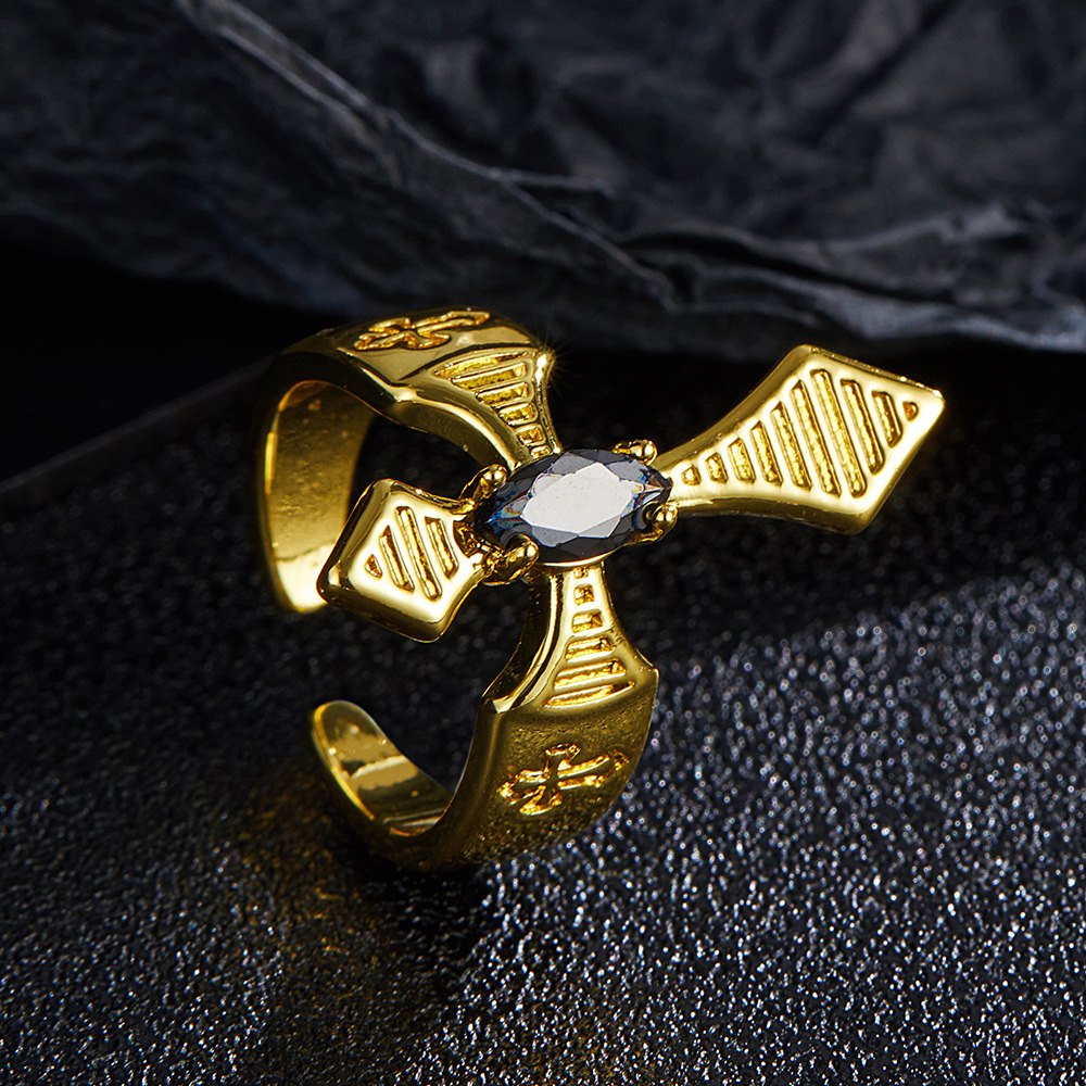 Vendita calda con senso del design personalizzato, anello di apertura a croce in zirconio_voghion.com