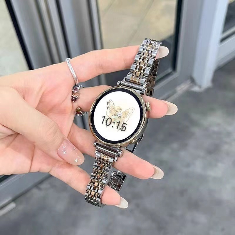 适用华为GT5/GT4七株不锈钢表带女款watch3/4金属fi4腕带轻奢女产品实拍图