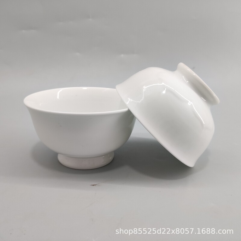 4.5 inch processing pure white household rice bowl stall supply commercial lotus bowl two dollar store for use