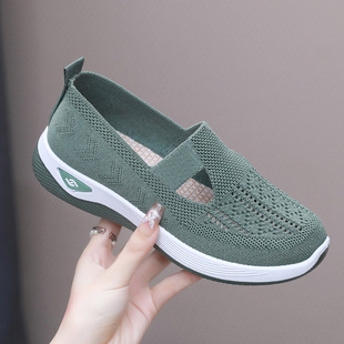Women's Shoes Summer New Casual Shoes TEMU Cross Border Factory Soft Bottom Breathable Fashion Mother Shoes sneaker Women's Hair