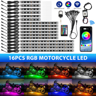 Yituo 16 atmosphere light LED car chassis light 5050RGB motorcycle light dual remote control silicone LED light strip