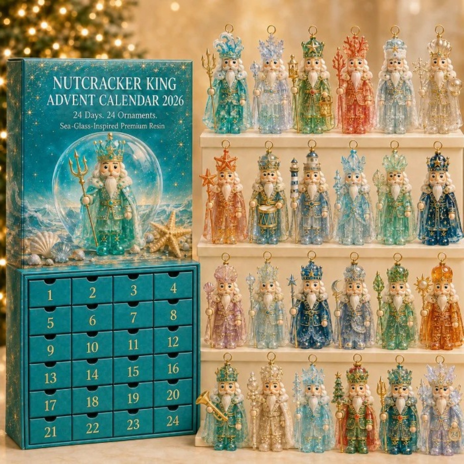 Nutcracker King胡桃夹子士兵系列24天倒计时盲盒 圣诞树装饰挂饰