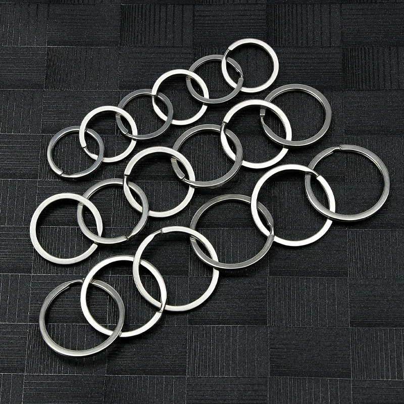 Оптовая продажа от производителя: простые высококачественные плоские ключницы из нержавеющей стали 304, титановая сталь, двухслойные гладкие аксессуары для ключей от автомобиля.