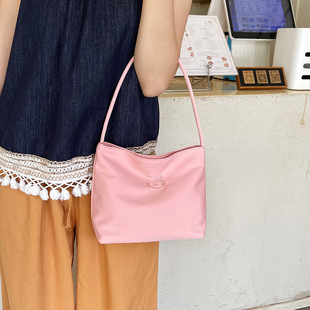 Kt Cat Niche New Fashion Single Shoulder Bag Bucket Bag for Women Simple Casual Versatile Handbag Nylon Underarm Bag