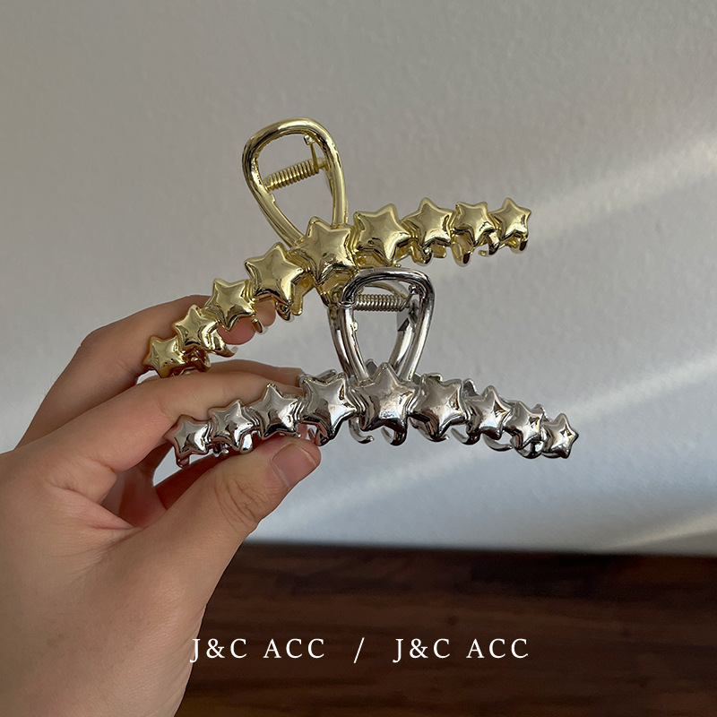 60g Weight Hair Claws Hair Accessories Type 1 Piece Quantity Daily, Street Occasion Alloy Material Star Pattern All Seasons Season Women's Gender Y2K, Modern Style Style Y2K Modern Style Women's Star Alloy Hair Claws 4
