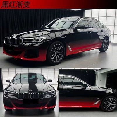 Film, Tesla Modified Car Wrap, Car — Auto Color Change Film - black-gradient-to-red-customizable-glossymatte-finish-default-item