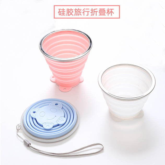 Creative Silicone Outdoor Sports Folding Water Cup Portable Mini Travel Toothbrush Mouthwash Cup Silicone Folding Cup Manufacturer