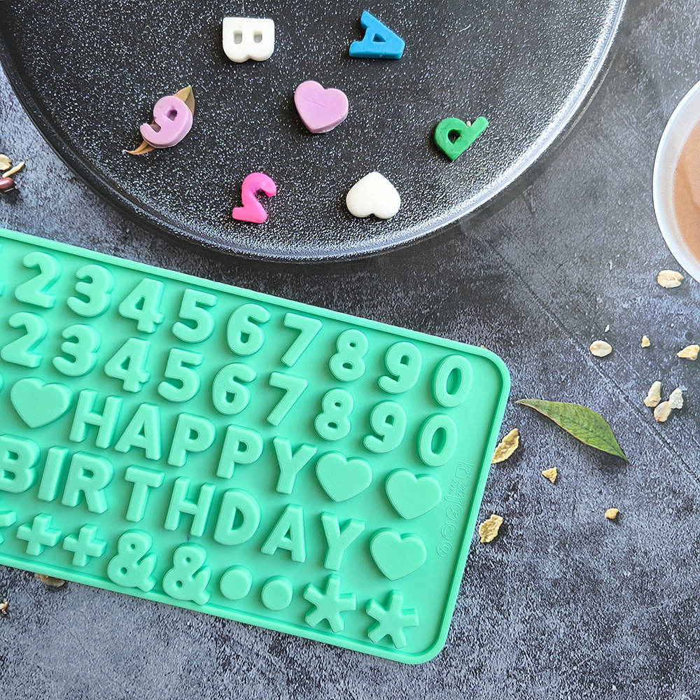 Chocolate digital 458 molde de silicona fondant galleta digital molde de forma de caramelo herramienta de horneado de bricolaje