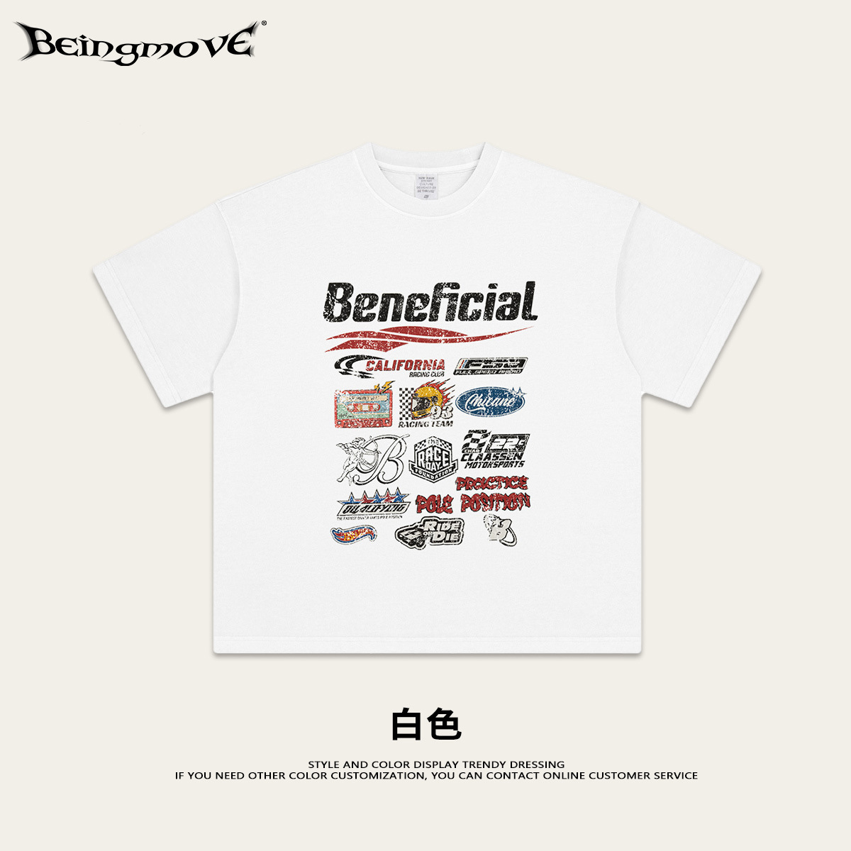 Verano Europa y Estados Unidos transfronterizos retro camisetas de algodón Tee viento neutro relajado deporte callejero hacer viejas camisetas de manga corta para hombres