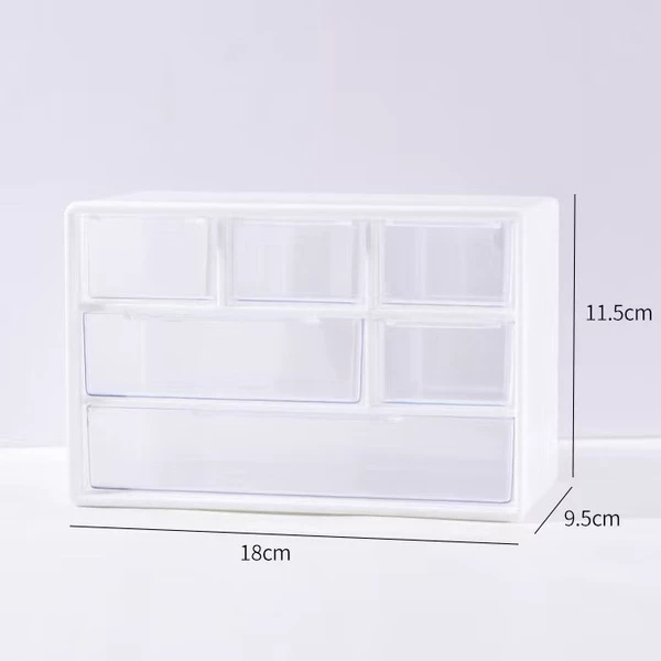 Six-grid white (send random stickers) upgraded large drawer model