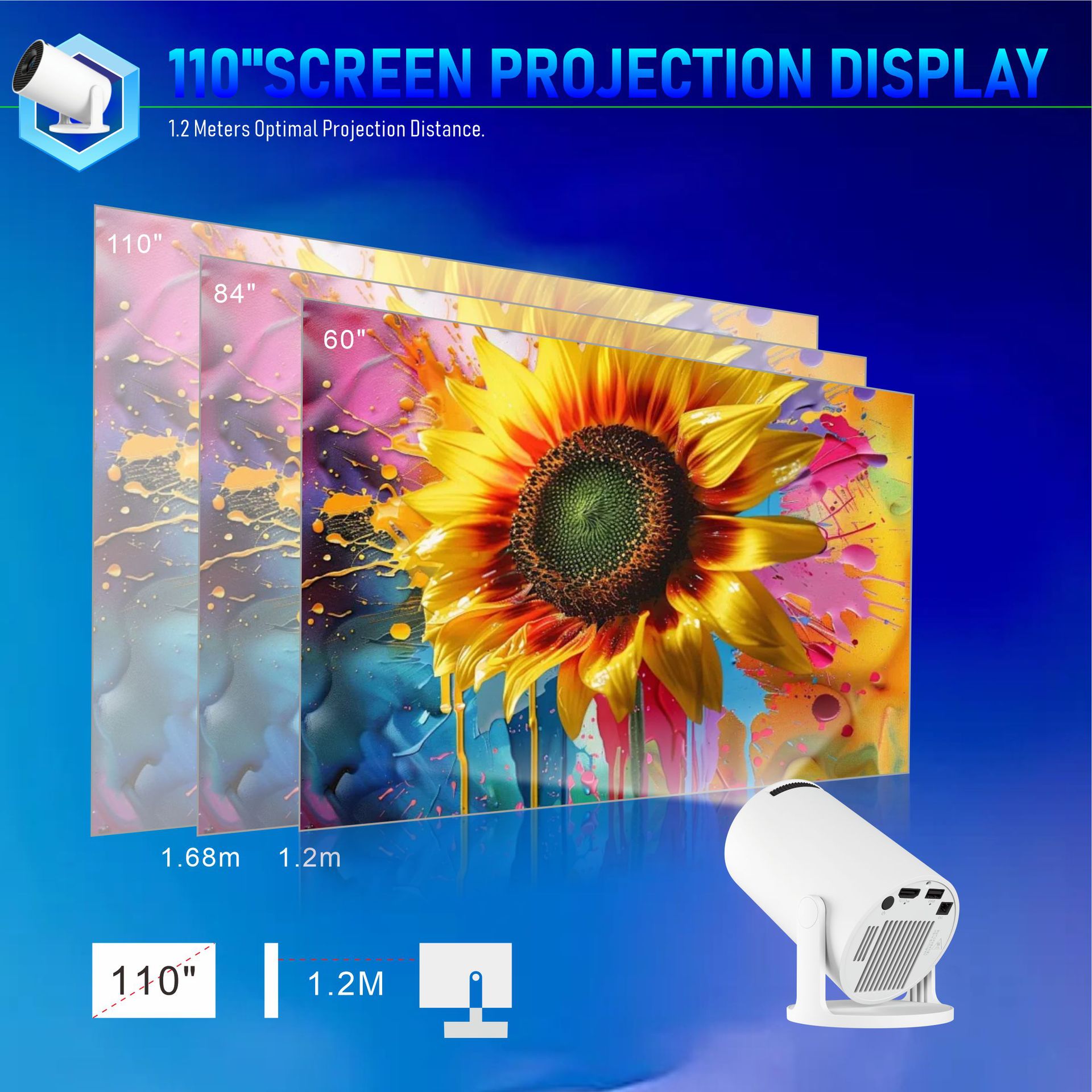 HY300 Pro+ projeksiyon cihazı ev tipi ultra HD çapraz sınır projektörü best-seller mini ev tipi projeksiyon cihazı kaynak fabrikası