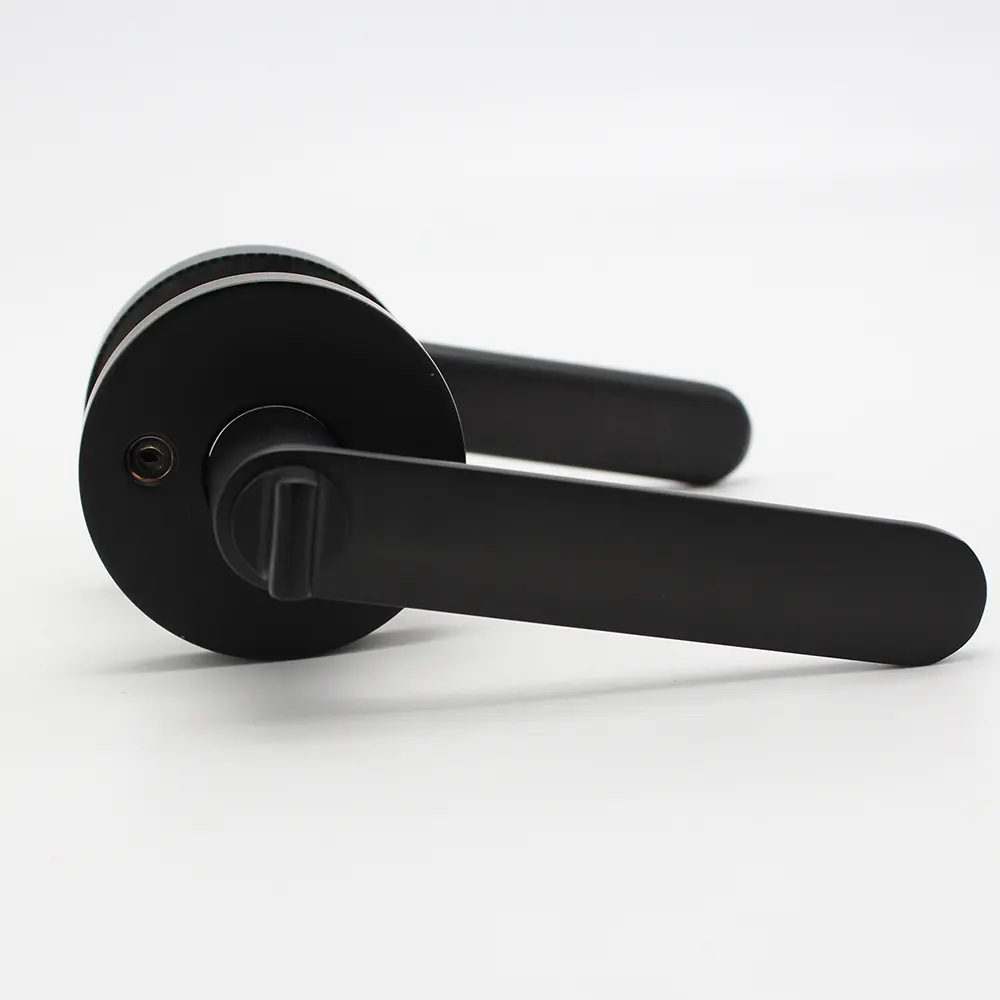 Negro americano aleación de zinc de tres polos manija de bloqueo simple cuarto de baño cerradura de la puerta dormitorio esférico cerradura de la puerta