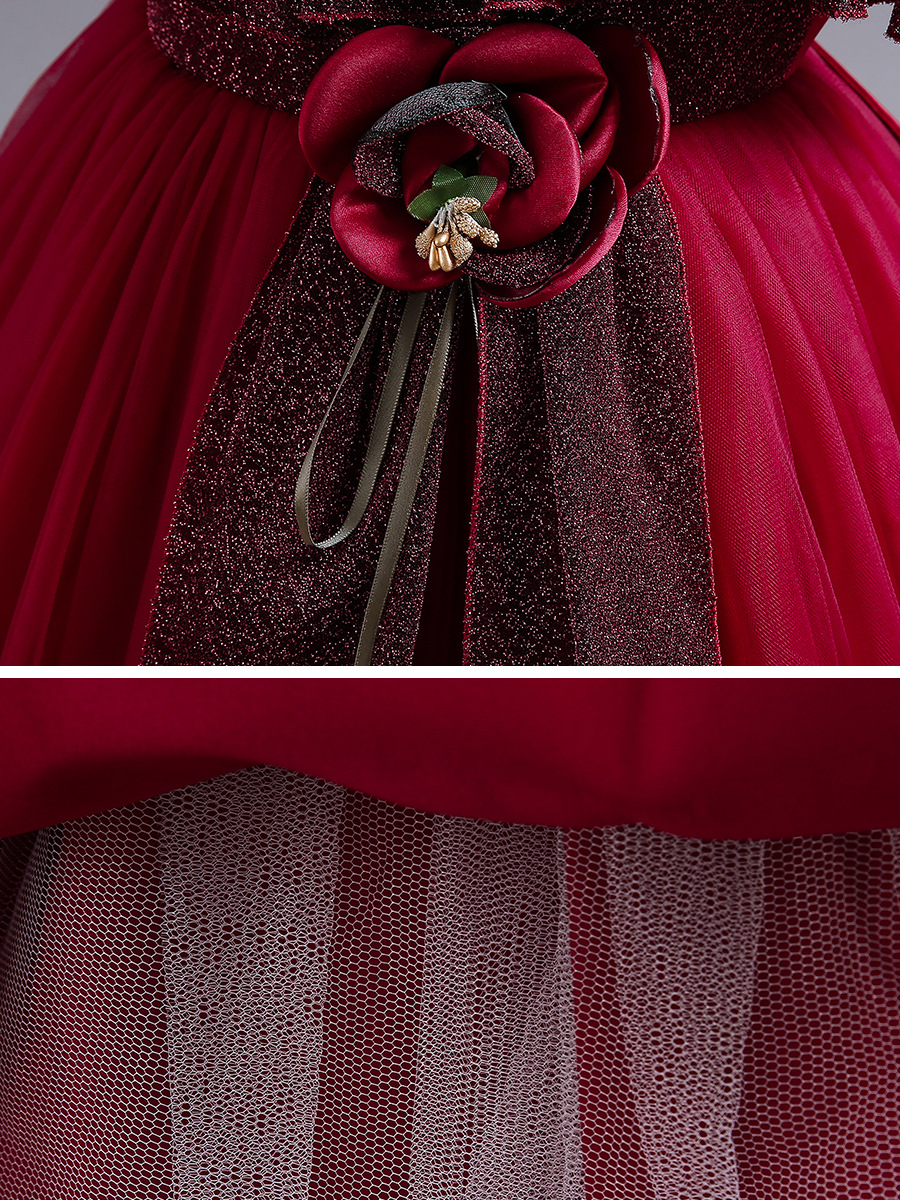 Children's Long Dress Amazon Girl's Gauze Princess Dress Little Girl's Flower Girl's Gauze Puff Dress Trendy Children's Wear