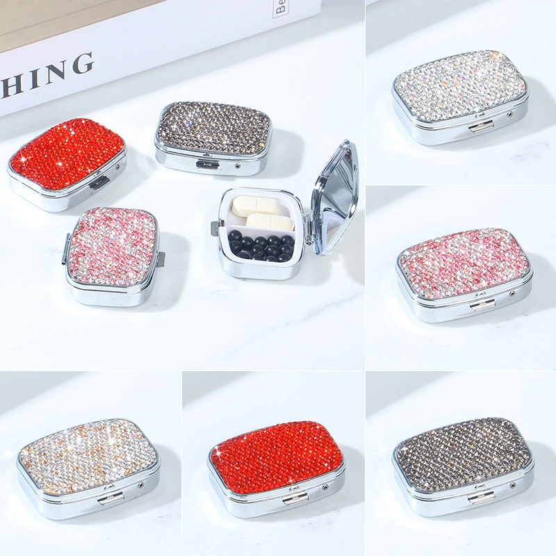 Новый бриллиантовый квадратный аптечный ящик портативный водонепроницаемый ящик для хранения на открытом воздухе путешествия металлический аварийный запечатанный аптечный ящик для женщин