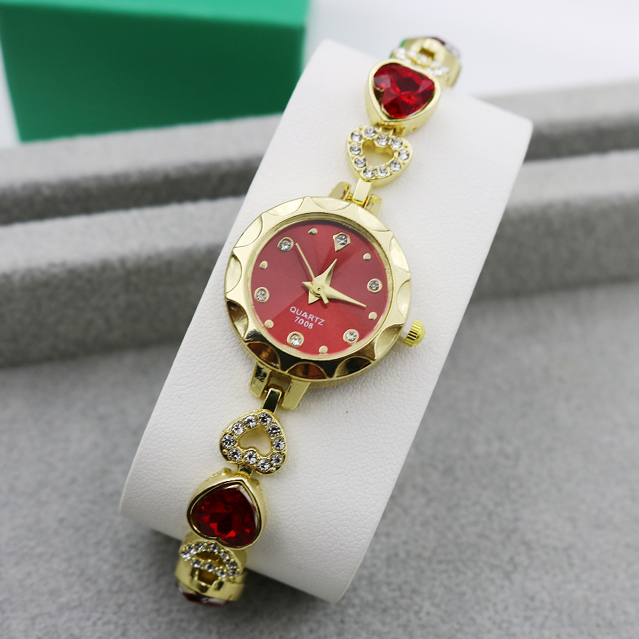 Casual Shiny Stainless Steel Jewelry Buckle Heart Shape Quartz display picture 11