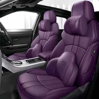 Custom-fit car seat covers, suitable for all seasons, with a full wrap-around design, 360-degree coverage, perforated leather for breathability, and designed specifically for your car model